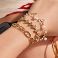 Marine Charm Bracelets With Mermaid Tail Pearl and Link Designs view 3