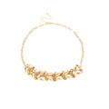 Gold Crumpled Heart Necklace and Earring Jewelry Set view 5