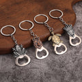 Animal Metal Bottle Opener Keychains: Turtle, Wolf, Frog And Lion Designs view 1