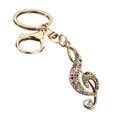 Treble Clef Rhinestone Keychain With Split Ring And Lobster Clasp view 5