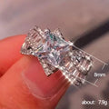 Silver Tone Geometric Cluster Ring with Clear Stones view 3