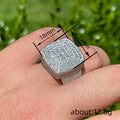 Silver Tone Cushion Pavé Iced Out Statement Ring Sizes 6-10 view 4