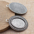 Scroll Border Oval Cabochon Pendant Setting Jewelry Making Component view 5