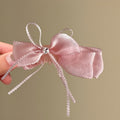 Sheer Organza Bow Banana Clip Rhinestone Blue Pink Yellow view 4