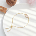 Gold Geometric Pink Flower Resin Adjustable Bracelets 9 Styles view 9