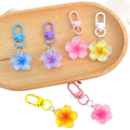 Gradient Resin Flower Keychain With Color Matched Lobster Clasp view 5