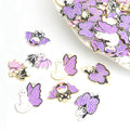 Purple Winged Cat and Bat Enamel Alloy Charm Pendants view 1