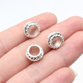 11x11x6.2mm 1.55g Antique Silver Zinc Alloy Large Hole Spacer Beads for DIY Bracelet Necklace Jewelry