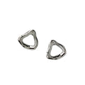 Open Triangle Geometric Stud Earrings Gold And Silver Tones view 5