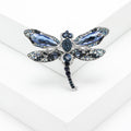 Rhinestone Dragonfly Brooch Silver Alloy Red Blue Multicolor view 2