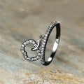 Apple Charm Dangle CZ Band Ring Gold Silver Black Tone view 6