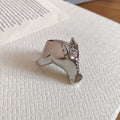 Polished Metal Horse Head Open Rings Silver Gold Tone view 6