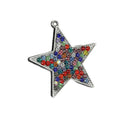 Pave Rhinestone Star Charm Pendant Silver And Gold Tone view 5