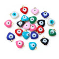 Heart-Shaped Enamel Evil Eye Charms in Eight Colors and Mix view 5