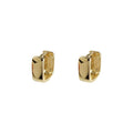 Smooth Square Mini Huggie Hoop Earrings Gold and Silver view 5