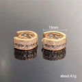 Two Tone Wide Openwork Huggie Hoop Earrings Polished Metal Jewelry view 5