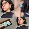 Glossy Curved Resin Stud Earrings in Four Colors Decorative Jewelry view 1