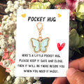 Enamel Butterfly Pocket Hug Clip Charm on Message Card view 3