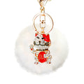 Crystal Lucky Cat Keychains with Faux Fur Pompoms in Sixteen Options view 5