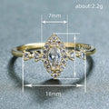 Marquise Halo Solitaire Side-Stone Ring In Polished Gold Tone view 4