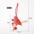 Red Rhinestone Bird Metal Christmas Tree Hanging Ornaments view 5