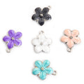 Enamel-Look Gold Silver Cherry Blossom Alloy Charms in 10 Styles view 3