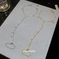 Star and Moon Charm Hand Chain Bracelet with Finger Loop view 2