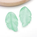 Assorted Green Glass Leaf Charms in Multiple Shapes and Finishes view 6
