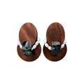 Wood Oval Collage Statement Stud Earrings Statement Jewelry Pair view 5