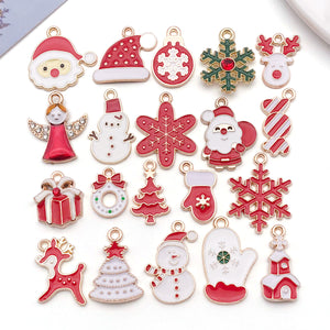 Enamel Christmas Alloy Charms: Santas, Snowflakes, Reindeer, 42 Choices