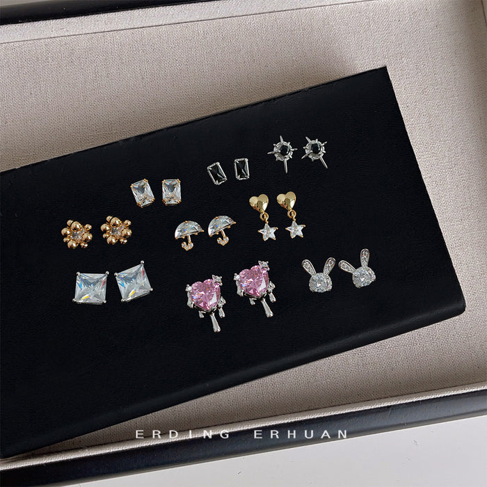 Mini Pavé Zircon Stud Earring Collection Crystal Styles