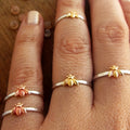 Two Tone Mini Bee Finger Ring Gold Rose Gold Alloy view 3