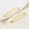 Curved Ear Climber Earrings In Three Polished Metal Tones view 2