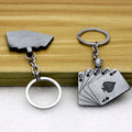 Creative Playing Card Alloy Keychain Lucky Card Pendant