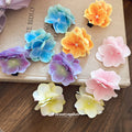 Fabric Hydrangea Duckbill Hair Clips Five Color Singles view 2