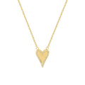 Gold Steel Crystal Border Heart Pendant Chain Necklace view 5