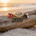 Enamel A Plus Grad Cap Diploma Keychain With Year Charm view 4