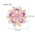 Flower Crystal Two Designs Metal Brooch Pin 4.5 cm view 2