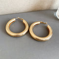 Large Round Metal Hoop Earrings In Three Finishes Statement Jewelry view 6