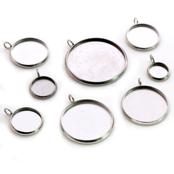 Stainless Steel Round Cabochon Trays in Eight Sizes