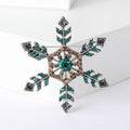 Geometric Crystal Snowflake Brooch in Green or Pink view 6