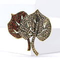Double Leaf Crystal Brooch in Six Mixed Stone Colorways view 4