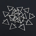 Minimal Open Triangle Charms in Two Antique Metal Finishes view 7