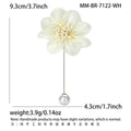 Mesh Fabric Flower Stick Pin Brooch Pearl End Three Colors view 5