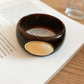 Acrylic Wide Bangle with Oval Gold-Framed Cabochon view 8