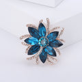 Layered Crystal Flower Brooch in Five Jewel Colorways view 4