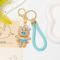 Rhinestone Pig Keychain Gold Metal Charm with Lobster Clasp view 10