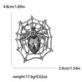 Spider Web Brooch With Faceted Crystal Spider Body view 5