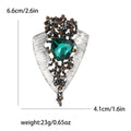 Glass Rhinestone Leaf Brooch Pink Coffee Green AB White view 8