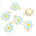 Enamel-Look Gold Silver Daisy Alloy Charms in 14 Styles view 7